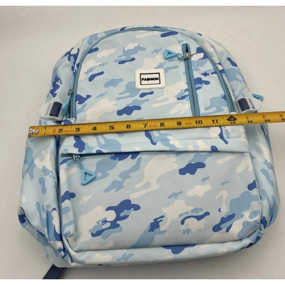 camolauge back pack with lunch bag light blue  nylon large capacity school